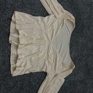 Cream Long Sleeve Blouse